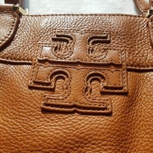 Camel, tan leather Tory Burch tote